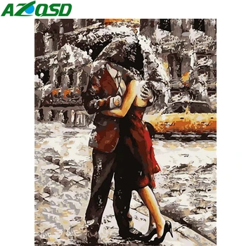 

AZQSD Paint By Numbers For Adults Couple Draw By Number On Canvas Portrait Hand Paint Kit Canvas Wall Art Unframed Decoration