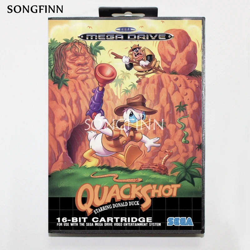 16 бит MD карта памяти с коробкой для sega Mega Drive для Genesis Megadrive-Quackshot