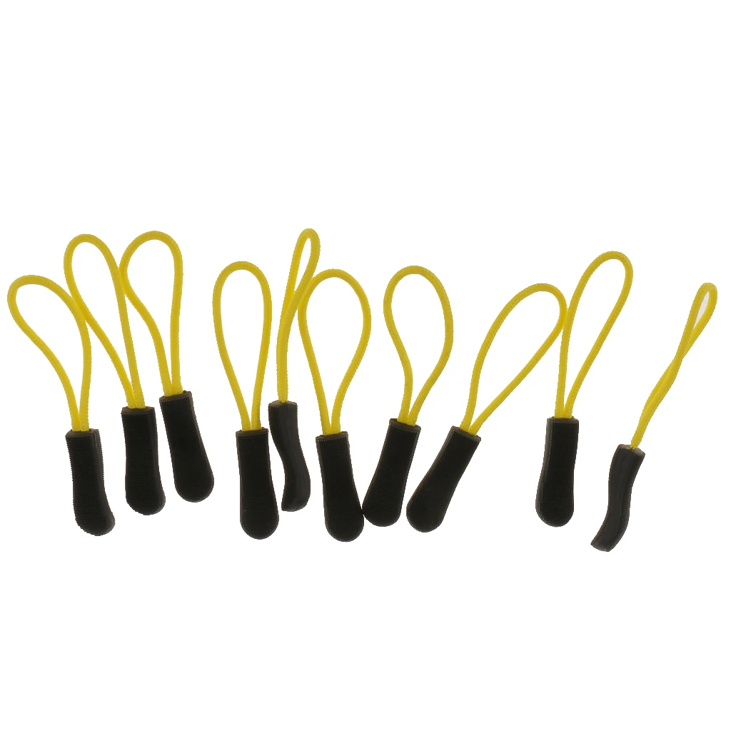 10pcs Zipper Pulls Cord Rope Ends Lock for Backpack Gym Suit Garment Luggage