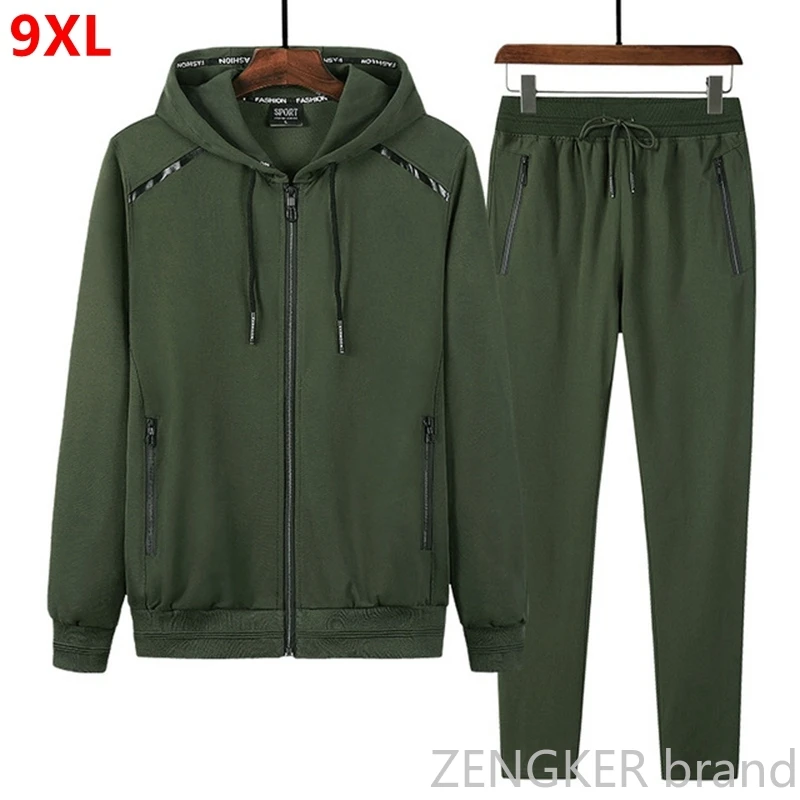 Spring Autumn Sports Suit Plus size men track suit Trade Sportswear Men's Running sweatsuit Sets 9XL 8XL 7XL jogger men big size Spring Autumn Sports Suit Plus size men track suit Trade Sportswear Men's Running sweatsuit Sets 9XL 8XL 7XL jogger men big size