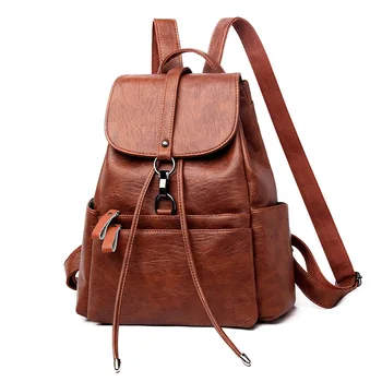 

Women PU Leather Backpack Female Casual Shoulders Bag High Quality Waterproof Backpacks for Teenage Girls Female School Bag