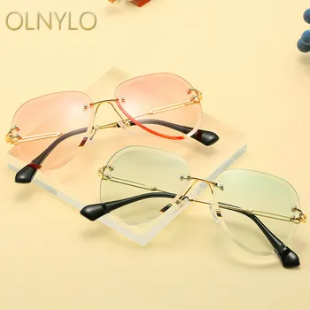 

Fashion Hot Selling Sunglasses Personality Frameless Gradient Marine Retro Round Toad Mirror Metal Too Men and Women