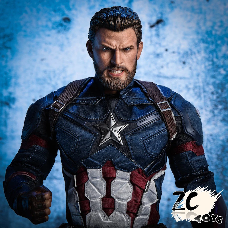 Zctoys T07 1/6 бородатый Капитан Америка голова Sculpt Angry/нормальная версия Steven Rogers для 12 дюймов мужской фигурки DIY