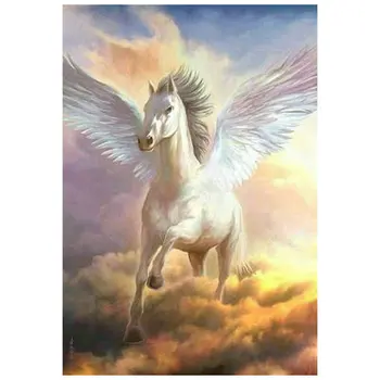 

Square full 5d diy diamond painting horse angel wings 3d diamond mosaic animal embroidery rhinestone crafts watercolor sticker