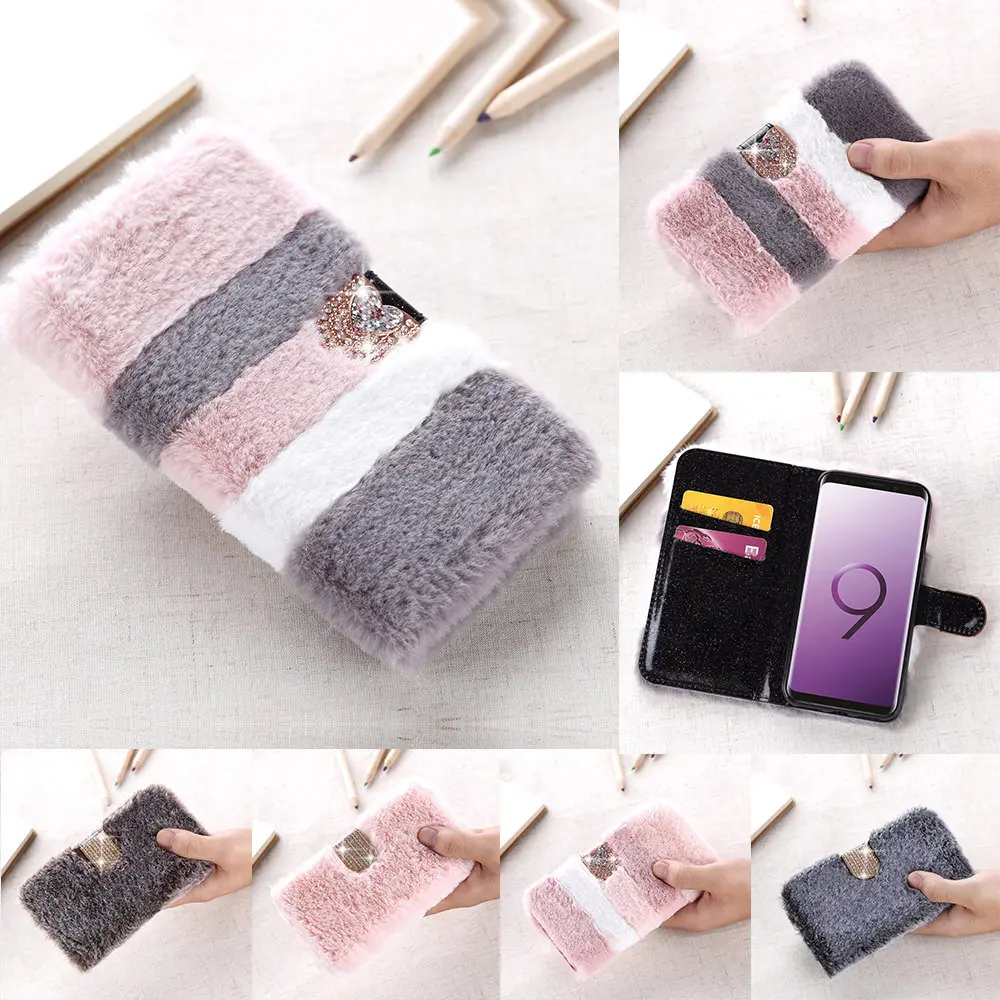 LLZ.COQUE Меховой чехол кошелек для телефона Samsung S20 Ultra Note 9 10 5G S10 S10e S9 S8 S7 Plus Edge Тонкий