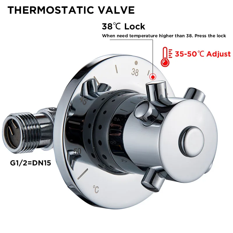 Thermostatic Mixing Valve Faucet Valve for Bathroom Kitchen