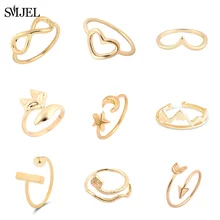 SMJEL, корейское кольцо на кончик пальца, подарки, минимализм, v-образная форма, стрела, средний палец, кольцо на палец, набор для женщин, Bague