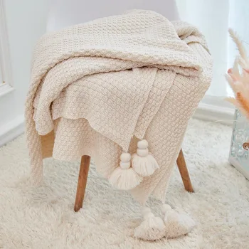 

Knitted Thread Blanket For Bed Acrylic Sofa Decorative Blankets Bedspread Birthday Gift Baby Photography Props 120x180cm
