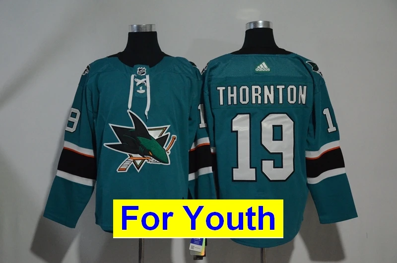 Детская Молодежная одежда Сан-Жозе Брент Бернс Erik Karlsson Joe Thornton Logan от кутюр Joe Pavelski Evander Kane - Цвет: Слоновая кость