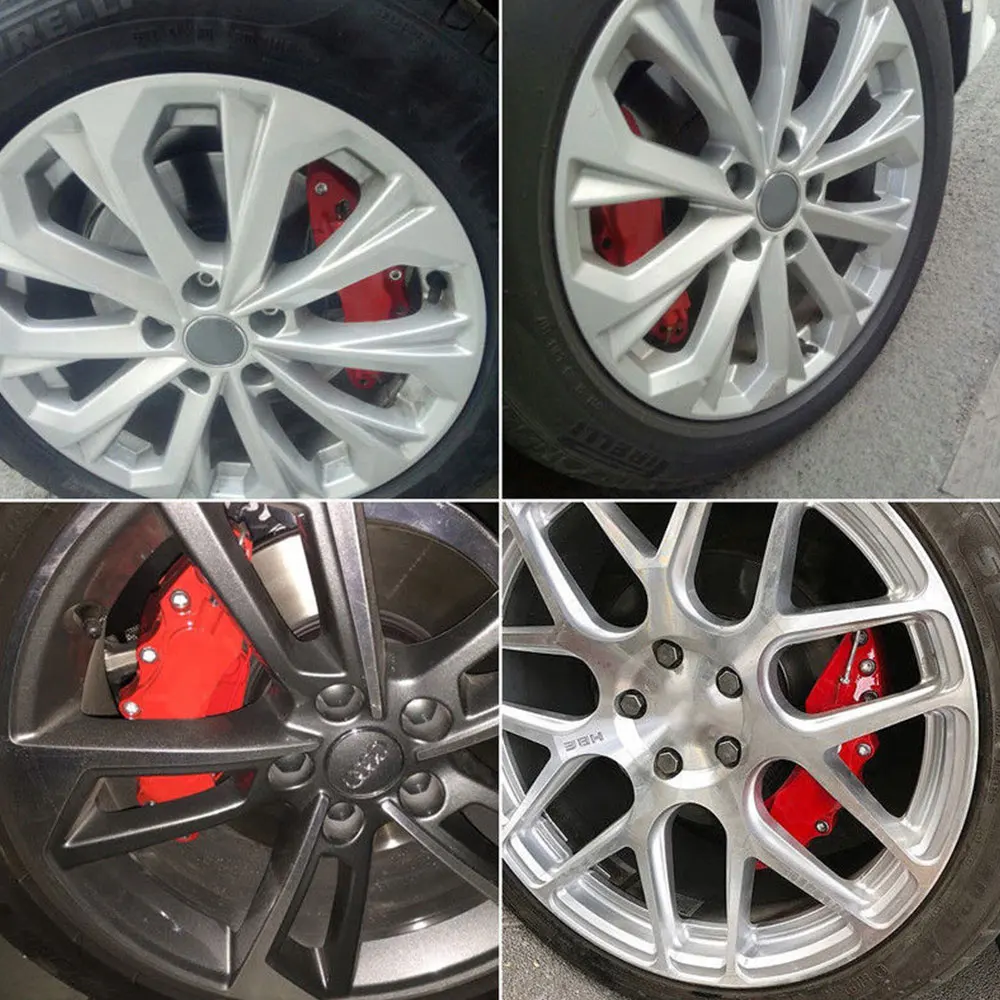 Vehemo 4 шт. 3D Тормозной суппорт BrakeCaliper Аксессуары Универсальный Автомобильный колесный автомобильный тормоз пылезащитные украшения