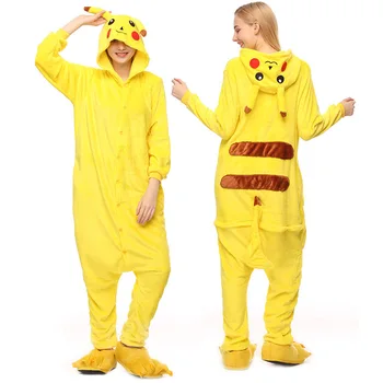 

Pikachu Flannel pajamas kingurumi Adult Animal pijama Women Cosplay Kigurumi pyjama Totoro Stitch Onsie Homewear Sleepwear Party