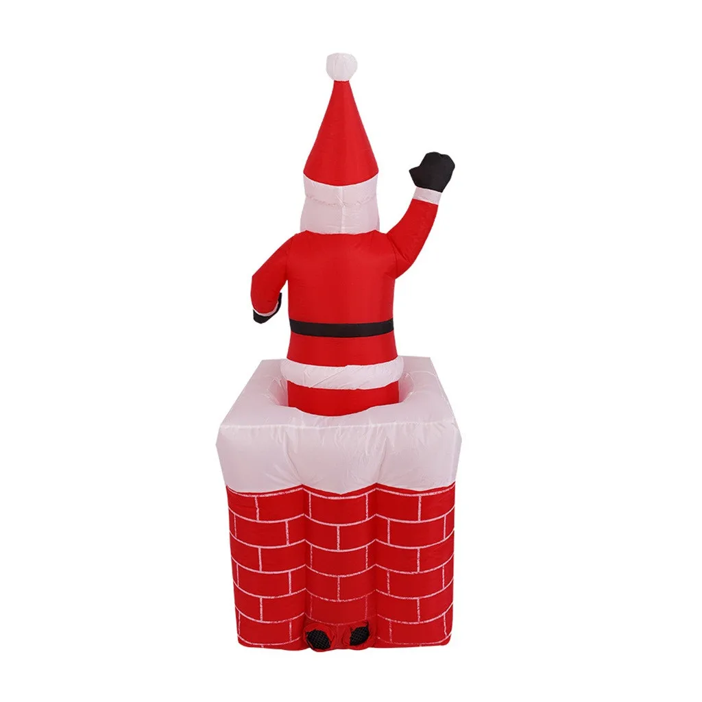 1,6 м Рождество 5 футов анимированный надувной Санта в дымоход с Санта Клаусом осветить Xams аксессуар детские игрушки Juguetes