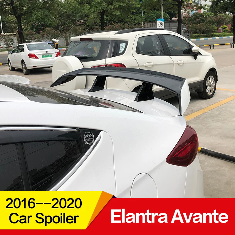 Использовать для hyundai Elantra Avante спойлер 17 18 19 20 лет ABS Пластиковый материал заднее крыло EX стиль спортивные аксессуары