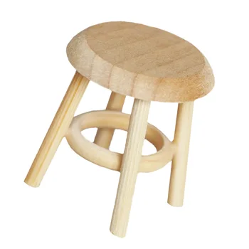 

1Pc Miniature Adorable Creative Lightweight Round Stool footstool Furniture Model Stool for Adornment Decoration Kids