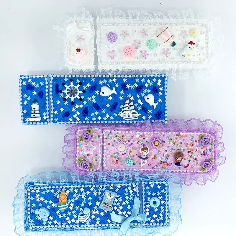 

DIY creative Cute clay Figurine student Pencil case stationery box Primary school children's self made gift prizes pencil case