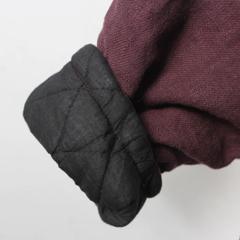 Винтажная хлопковая льняная парка, женские Лоскутные Пальто, Зимние новые теплые женские парки с О-образным вырезом, длинным рукавом и карманами