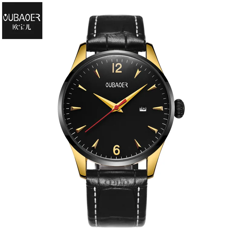 

Watch Men's Watch Male STUDENT'S Simple MEN'S Leather Belt Calendar Watch Trend Waterproof Quartz Watch