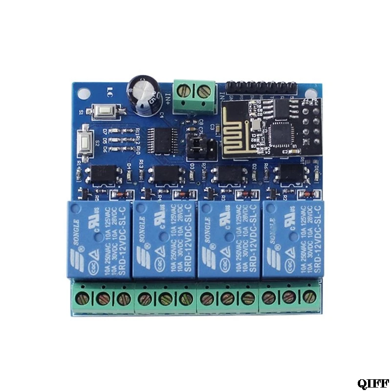 DC 12 В ESP8266& ESP-01 Wi-Fi релейный модуль четыре канала для умного дома интеллектуальная мебель