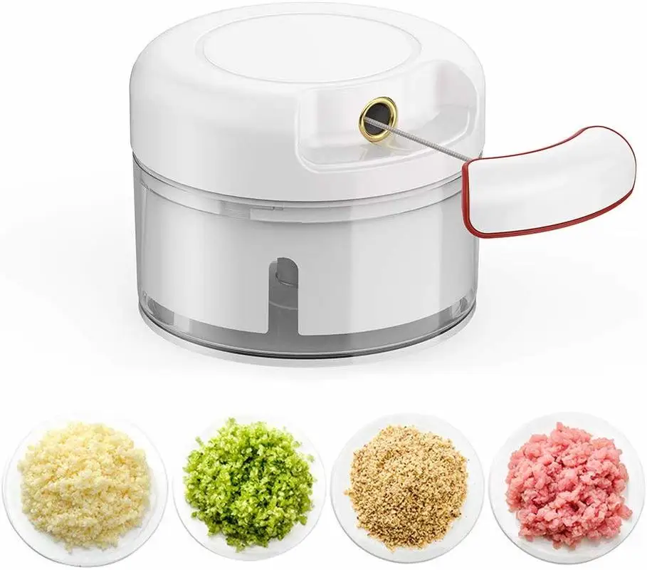 

Kitchen Tools Garlic Processor, Mini Garlic Manual Minced Artifact Small Size Pepper Mincing Machine Stainless Steel Blade
