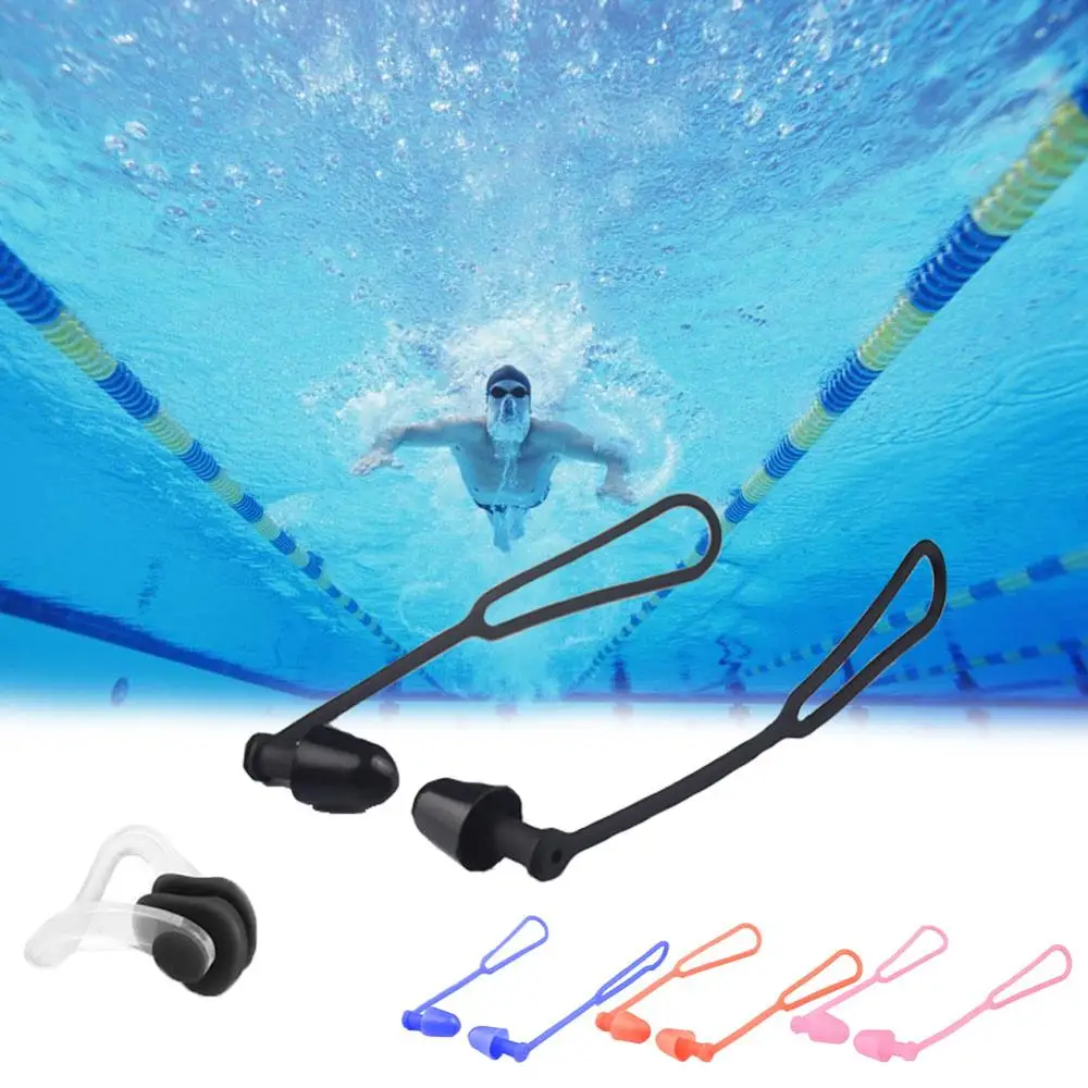 Swimming Earplugs Waterproof Nose Clip Prevent Water Noise Reduction