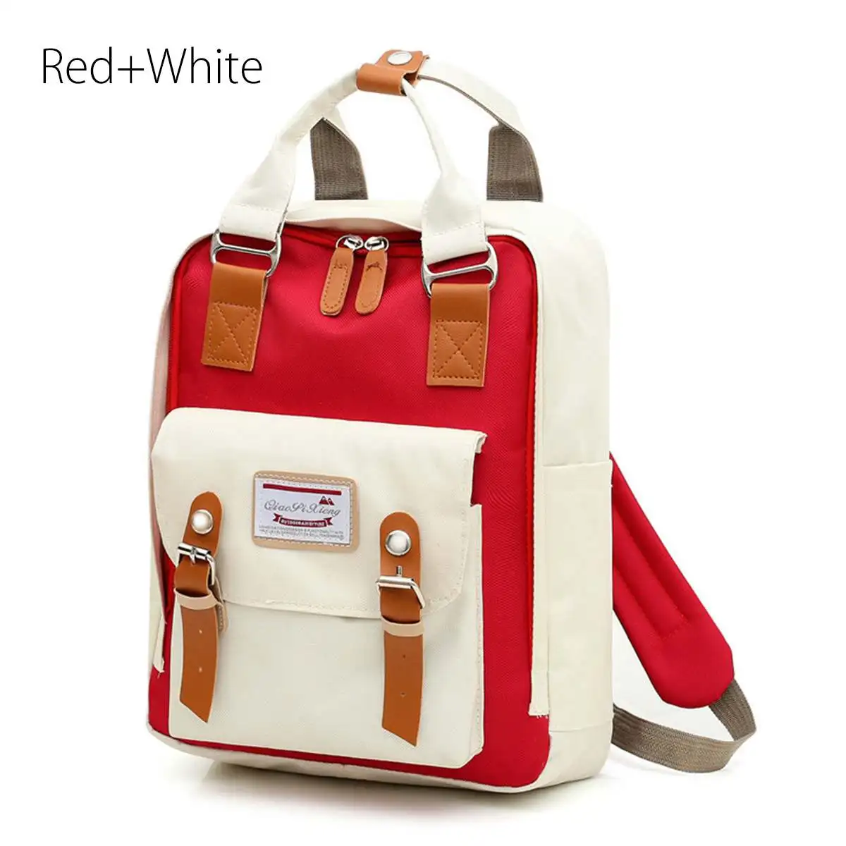 Водонепроницаемый USB зарядка розовый рюкзак женский рюкзак для компьютера 18 дюймов женский рюкзак школьные сумки для девочек-подростков - Цвет: White with red