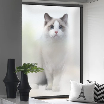 

Free Size Custom Made Stained Self Adhesive Window Film Style 01 02 03 04 Frosted Privacy Static Cling Stickers Bathroom Animal