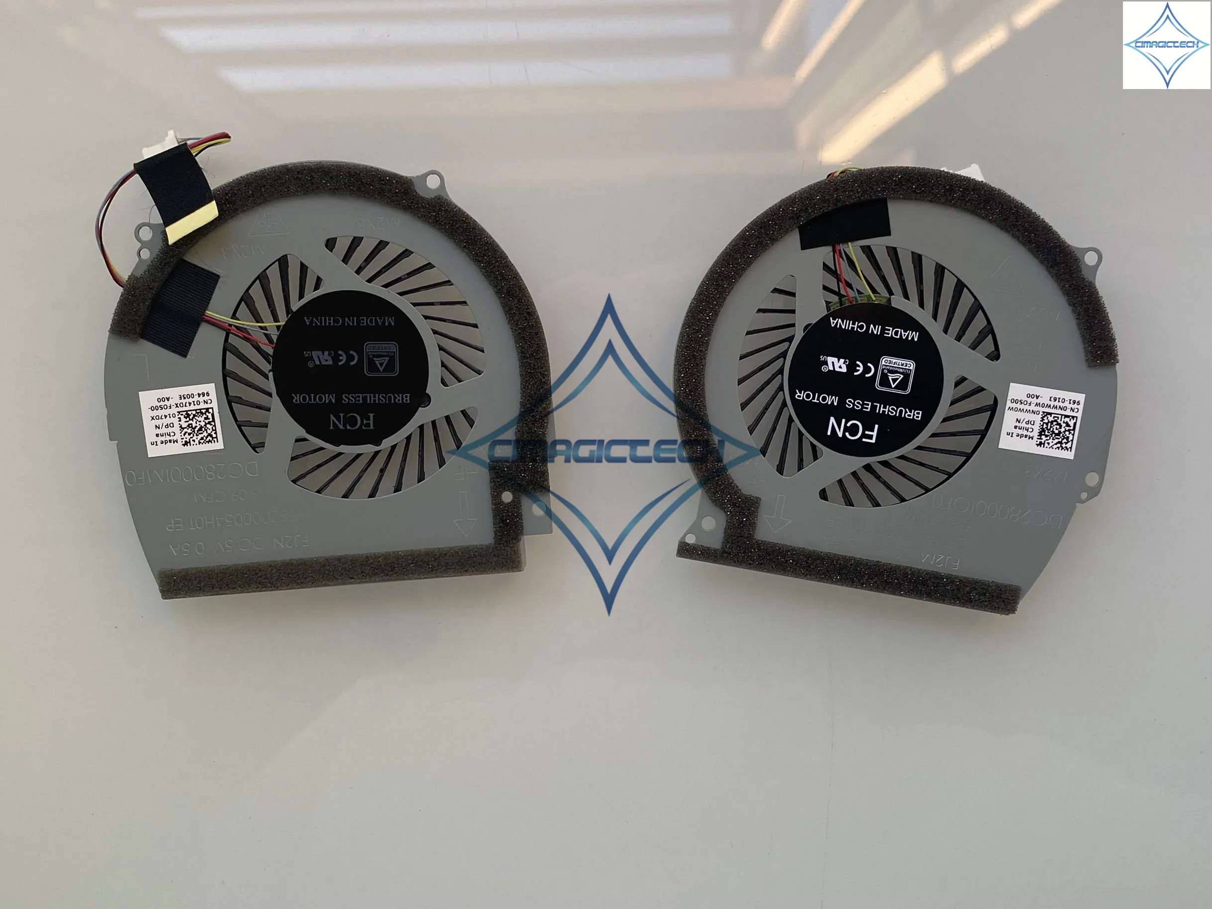 ZHENHUIYOU New for DELL XPS15-9570 9570 Fans L+R 08YY9 TK9J1