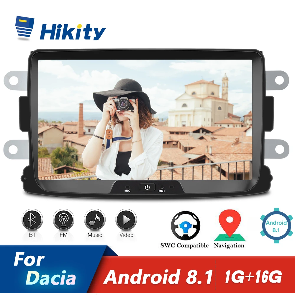 Hikity Android 8 1 автомобильное радио ''HD сенсорный экран Авто GPS Mirror Link стерео для
