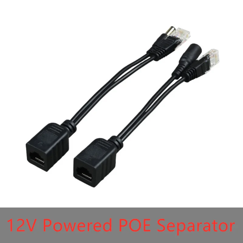 

2 uds cable adaptador PoE RJ45 inyector conjunto divisor cinta tamizada alimentación pasiva sobre Ethernet12-48v separador