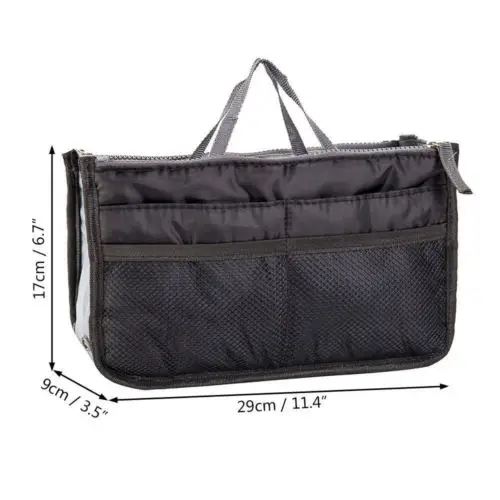 Women Foldable Organizer Handbag Travel Bag Large Capacity Insert Liner Purse 