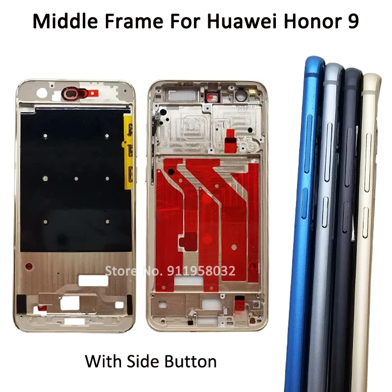 For Huawei Honor 9 Honor9 Front Bezel Frame/Middle Frame Housing With Side Keys For Huawei Honor 9 Middle Frame with Side Button frame for iphone