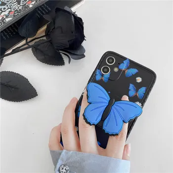 

Butterfly 3D Cute Stand Holder Phone Case For iPhone SE 2020 SE2020 Soft Silicone Cartoon Case Cover for iPhone 11 pro max 11pro