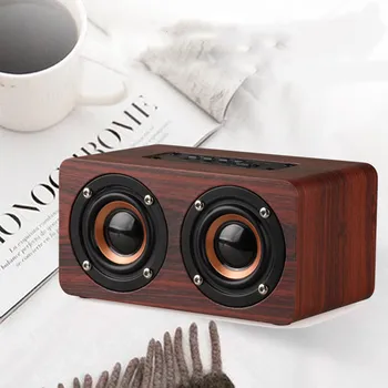 

Retro Wooden Wireless Bluetooth Speaker Portable Outdoor HIFI Bass Speaker Multifunctional VH99