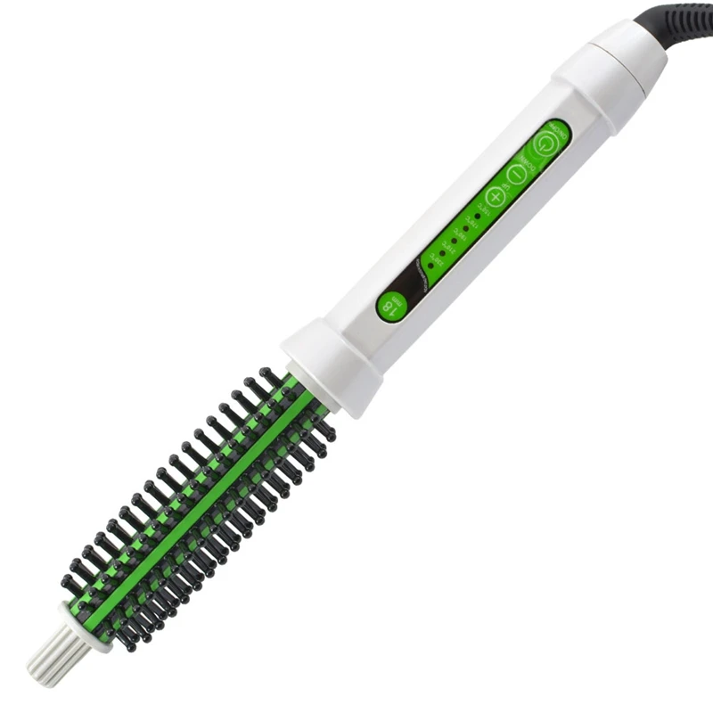 Керамическая щетка для волос, электрическая расческа, светодиодная щетка для волос, пушистая щетка для завивки волос, инструмент для укладки волос - Цвет: EU Plug 26mm