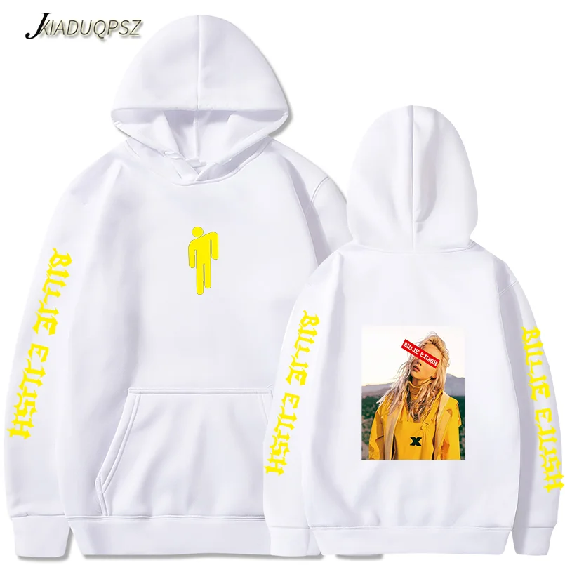 Billie Eilish толстовка женская с длинным рукавом Eilish Merch Lothse унисекс пуловеры нарядная толстовка с капюшоном топы Dropshop женские тонкие пальто - Цвет: WM61-63 White