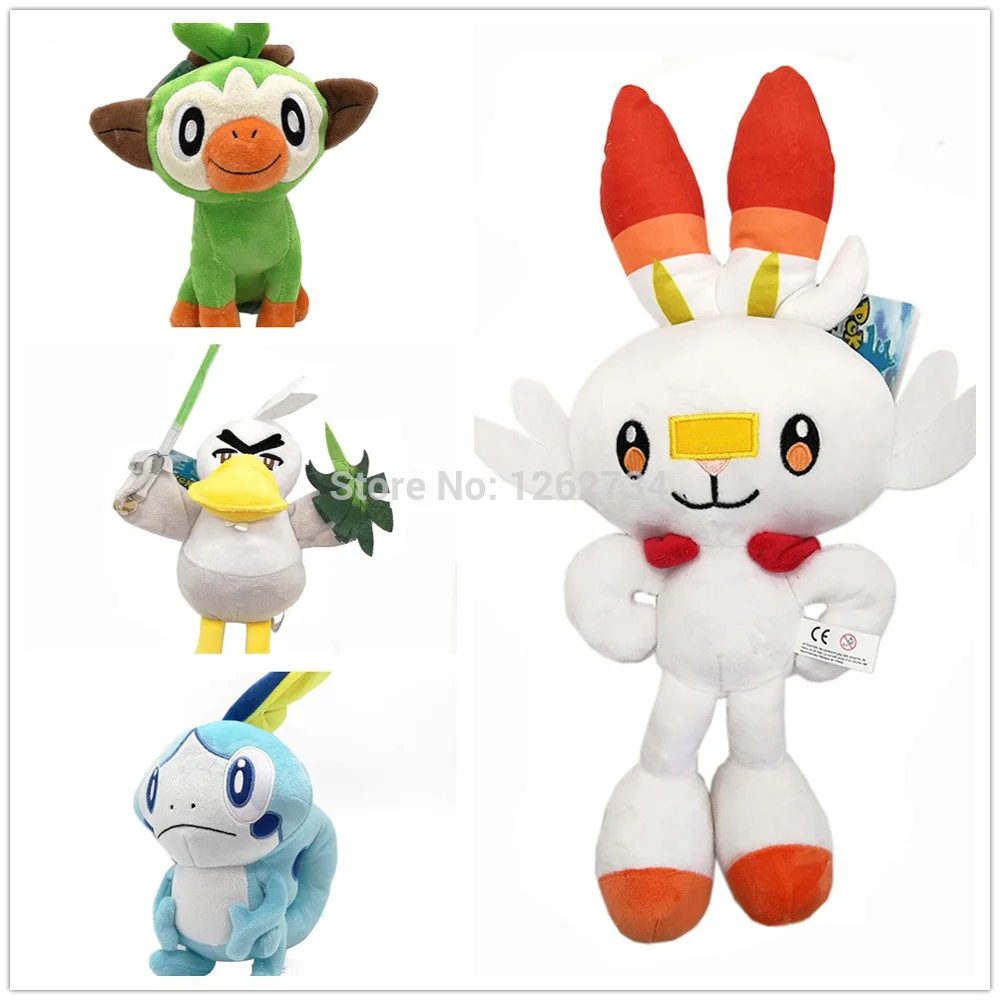 4 стиля Scorbunny Sobble Grookey Galarian Sirfetch 'd 23-36 см плюшевая игрушка, фигурка куклы в розницу - Цвет: 4PCS