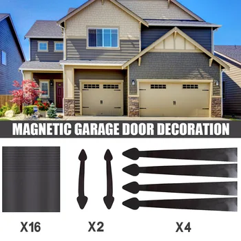 

1set Magnetic Garage Door Hardware Holiday Rubber Couch House Decorative Easy Install Window Handle Hinge Faux Black Waterproof