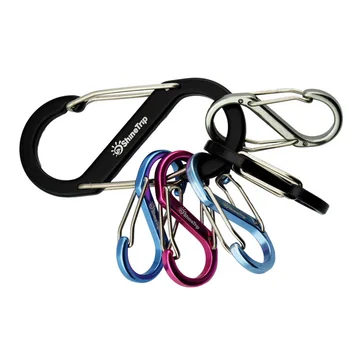 

5pcs/lot Aluminum Alloy S Type Key Chain Climbing Carabiner EDC Outdoor backpack Quick Hook Camping 8 Shape Buckle Hiking Tools