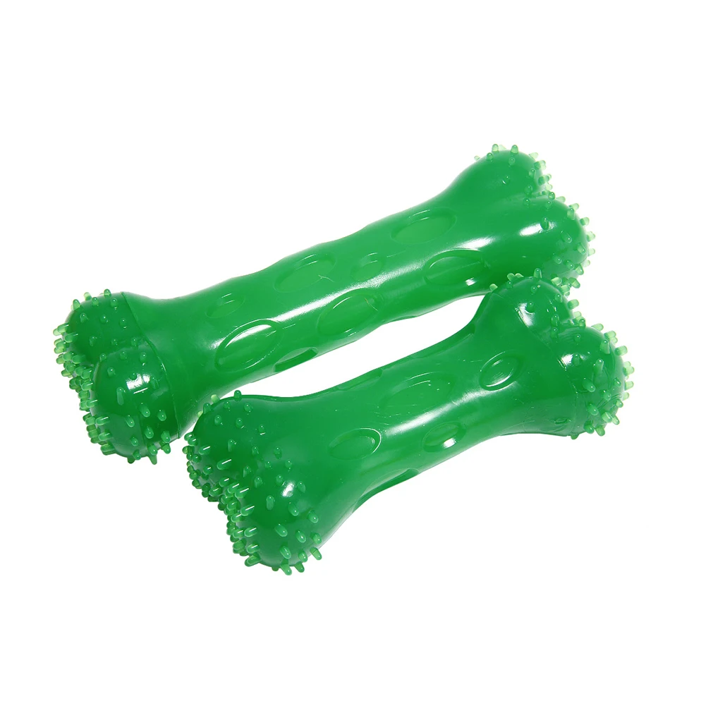 Bone Shape Puppy Dog Training Squeaky Bite Resistant TPR Pet Teeth Cleaning Toy
