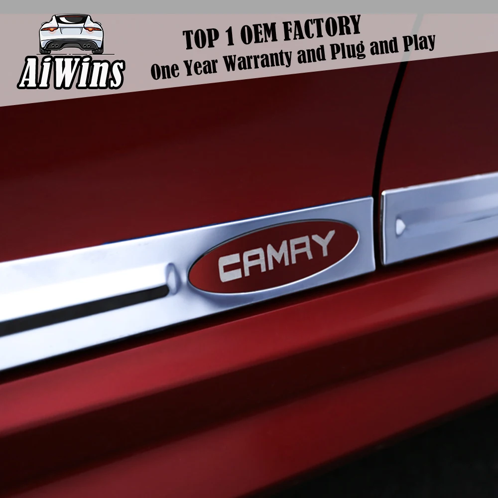 Автомобильный Стайлинг для Toyota 8th Camry 18-19 автомобильный чехол Защита от столкновений боковая Обшивка двери Накладка молдинга бампер 4