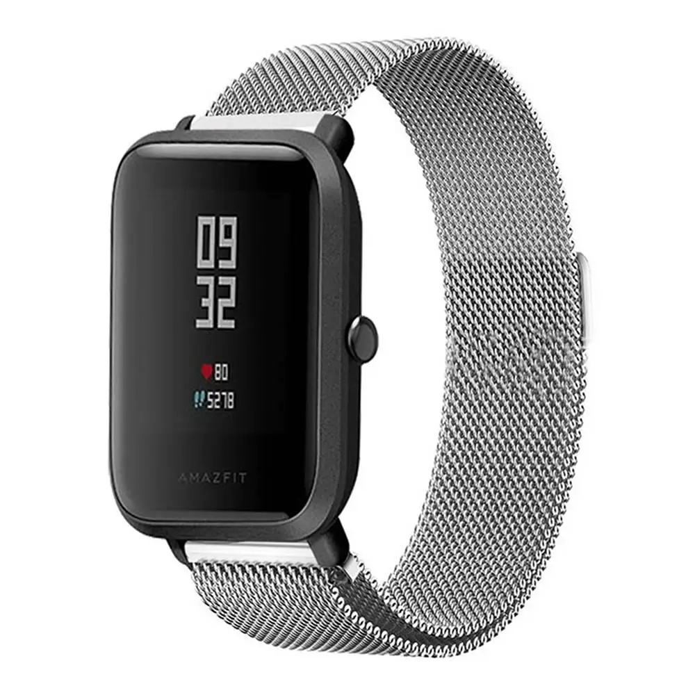 Оригинальные Huami Смарт-часы Amazfit Bip Amazfit PACE Lite Youth Verison IP68 Водонепроницаемые ГЛОНАСС+ gps 45 дней работы от батареи - Цвет: add silver metal