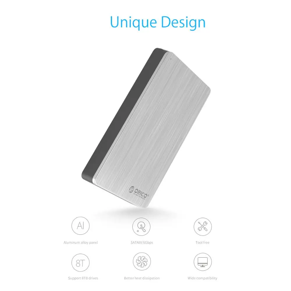 ORICO 3,5 дюйма SATA для USB C внешний жесткий диск корпус type-C USB3.1HDD чехол алюминиевый для 8 ТБ HDD SSD с адаптером питания 12 в