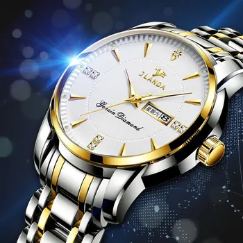

high-grade authentic couple watches business men and women steel strip waterproof luminous watches trill live hot style