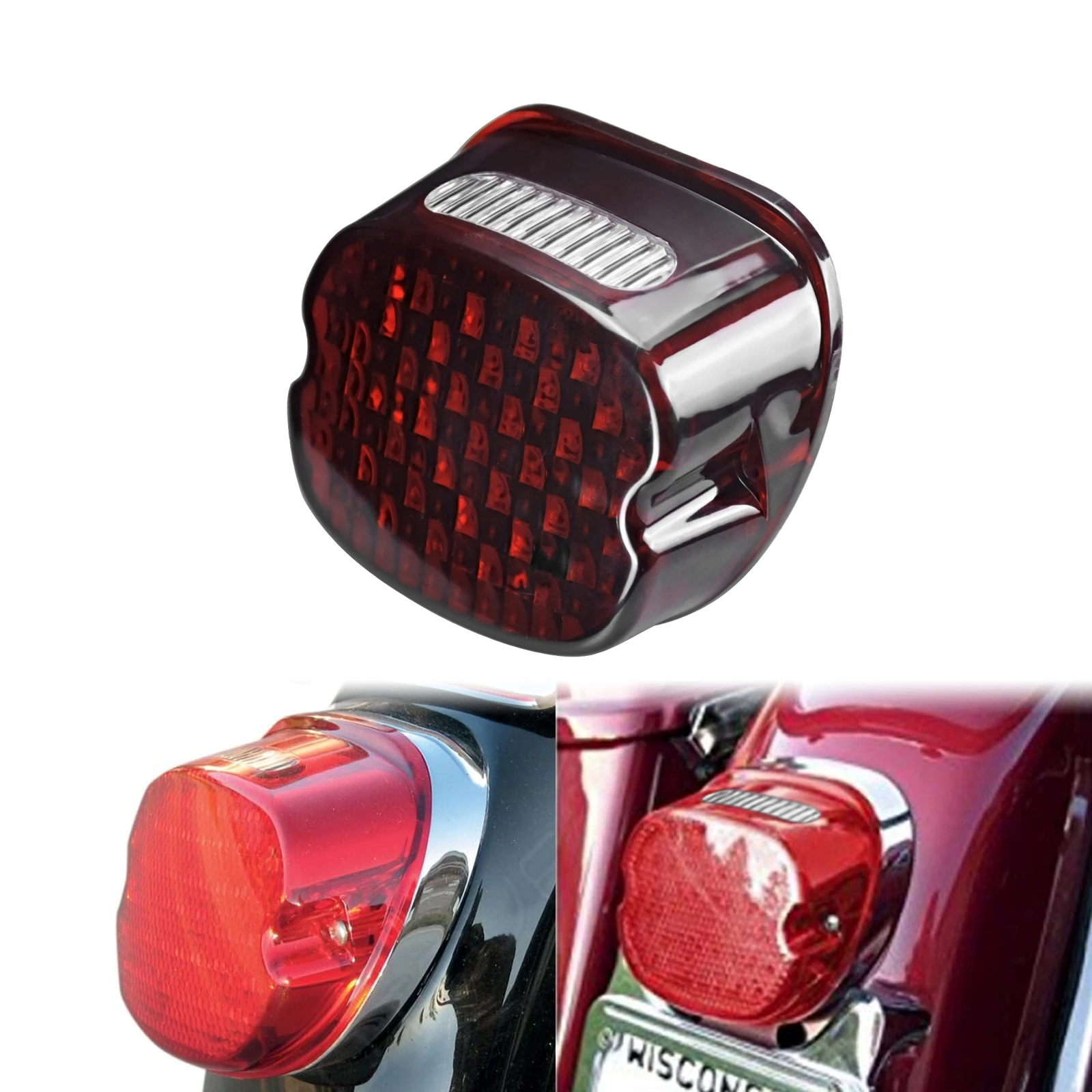LED Brake Tail Light For Harley Sportster Dyna Fat Boy FLSTF Night Train FXSTB Softail FL Touring Road King Street Electra Glide