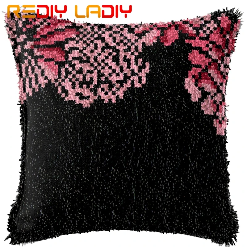 Крюк с защелкой подушки Розовый Дейзи предварительно холщовые распечатанные на