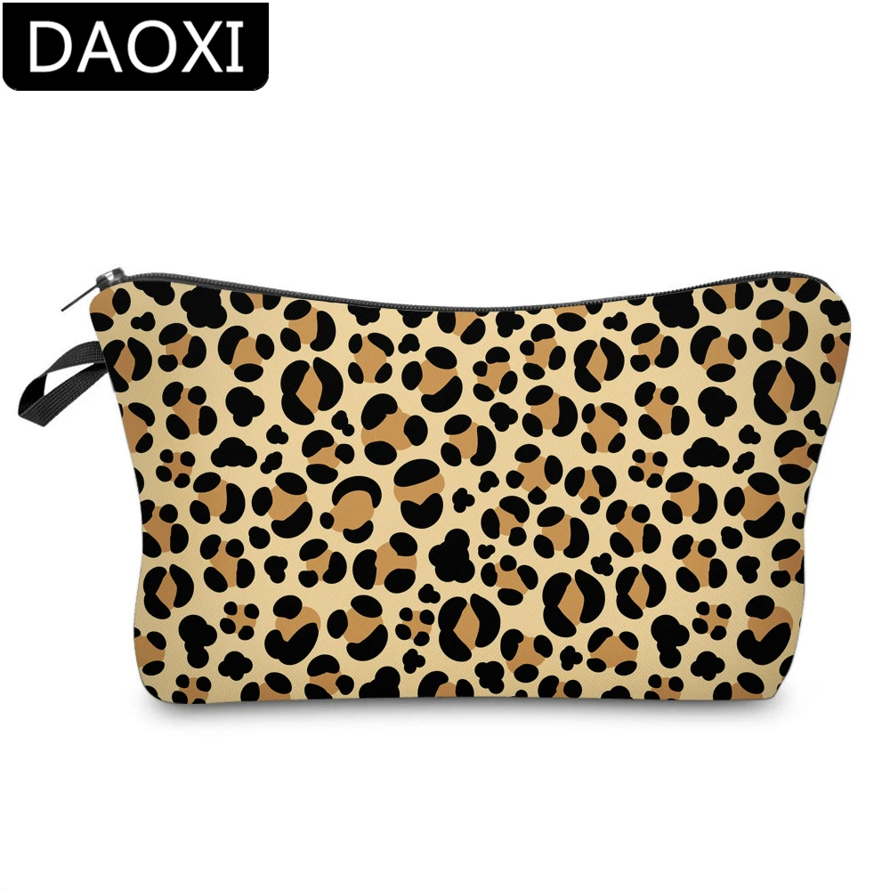 

DAOXI 3D Printing Leopard Cosmetic Bags Waterproof Makeup Bag Toiletry Organizer Valentine's Day Gift DX51465