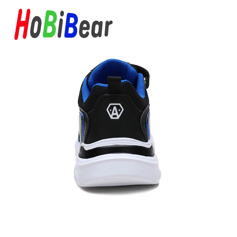 HOBIBEAR/ г. Повседневные кроссовки на плоской подошве для мальчиков, детские кроссовки для мальчиков, светильник, спортивная обувь, детская обувь на липучке, обувь для бега для мальчиков
