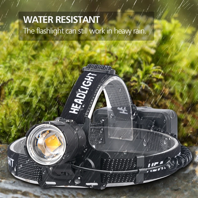 Najtaniej 8000 lm żółte światło białe lekka latarka czołowa XHP70.2 najmocniejszy reflektor Led z głowicą Zoomable XHP70 Fishing Camping