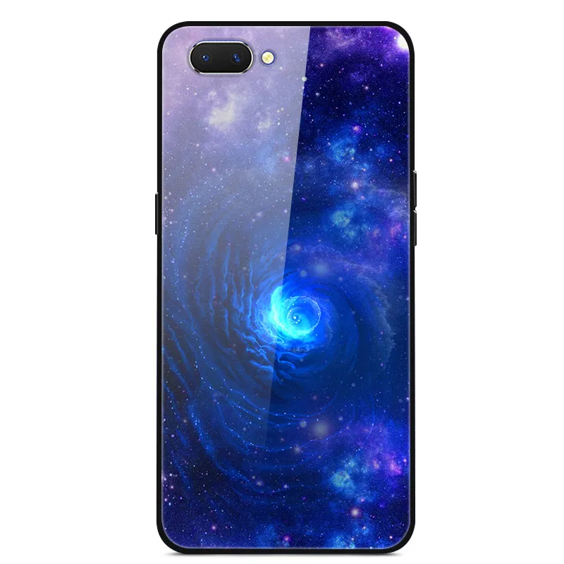 Высококачественный защитный чехол для Oppo A3S чехол Realme C1 закаленное Стекло планета Космос крышка Стекло задняя крышка чехол для Oppo A5 корпус под плетенную сумку для OPPO A3S OPPOA5 Capas - Color: 14