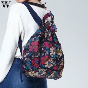 

Fashion Women Backpack High Quality Large Capacity Flower Ethnic Style Waterproof Nylon Shoulders Backpacks New 2019